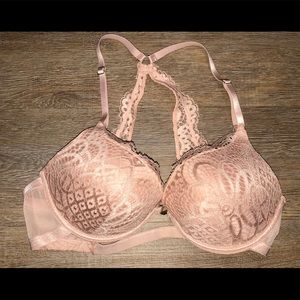Racer back lace front closer bra